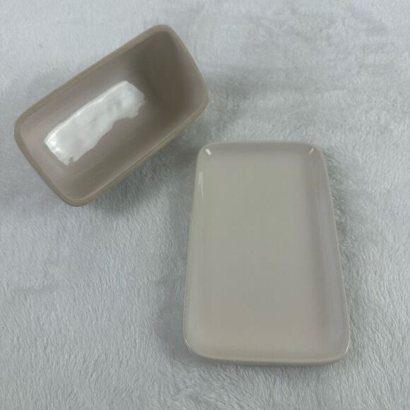 Rae Dunn Artisian Collection Spread Typography Butter Dish Shabby Chic Cottage - Picture 3 of 9